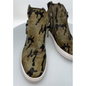 ALL BLACK  SZ 39 Camo Calf Hair High Top  Anthropologie Collab Trendy Sportswear